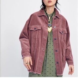 Zara dusty mauve corduroy jacket Shacket